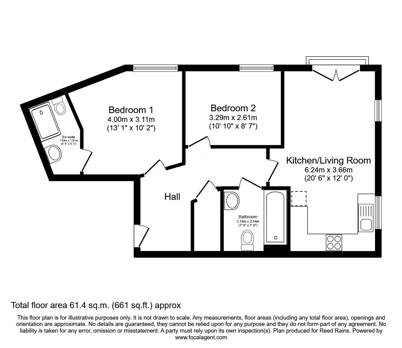 Floorplan of 2 bedroom  Flat to rent, 53 Ivy Graham Close, Manchester, M40