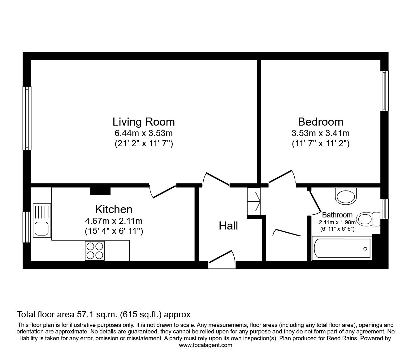 Floorplan of 1 bedroom  Flat to rent, Great Bridgewater Street, Manchester, M1