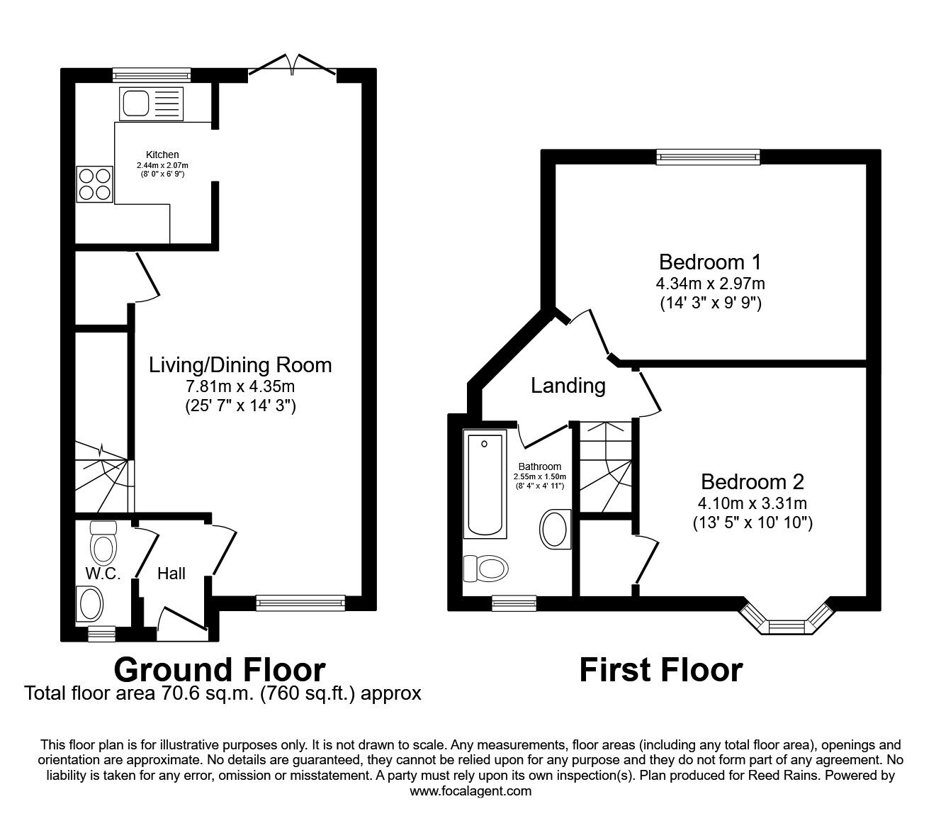 Floorplan of 2 bedroom Mid Terrace House to rent, Abbeydale Road, Manchester, M40