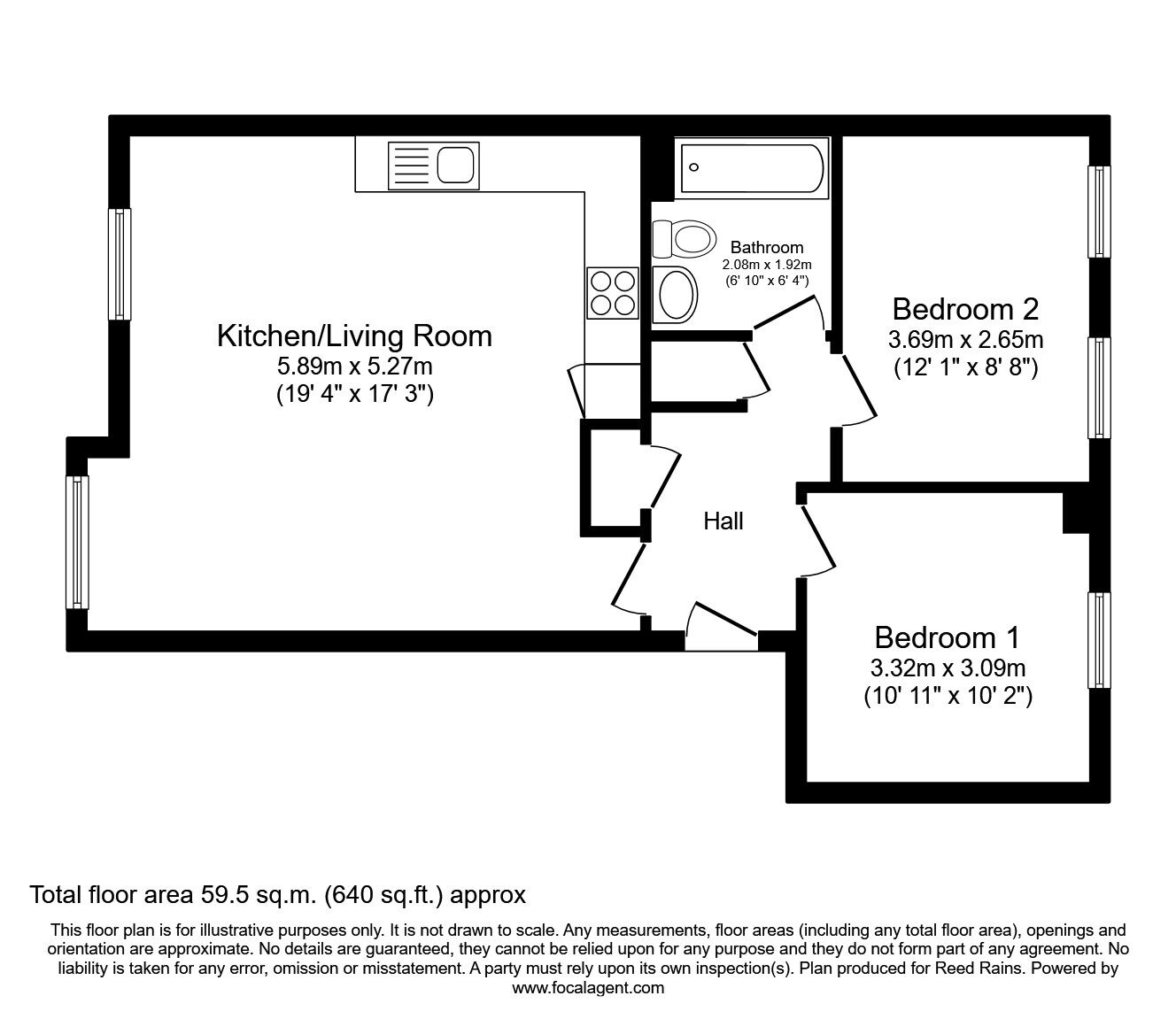 Floorplan of 2 bedroom  Flat to rent, Liverpool Road, Manchester, M3