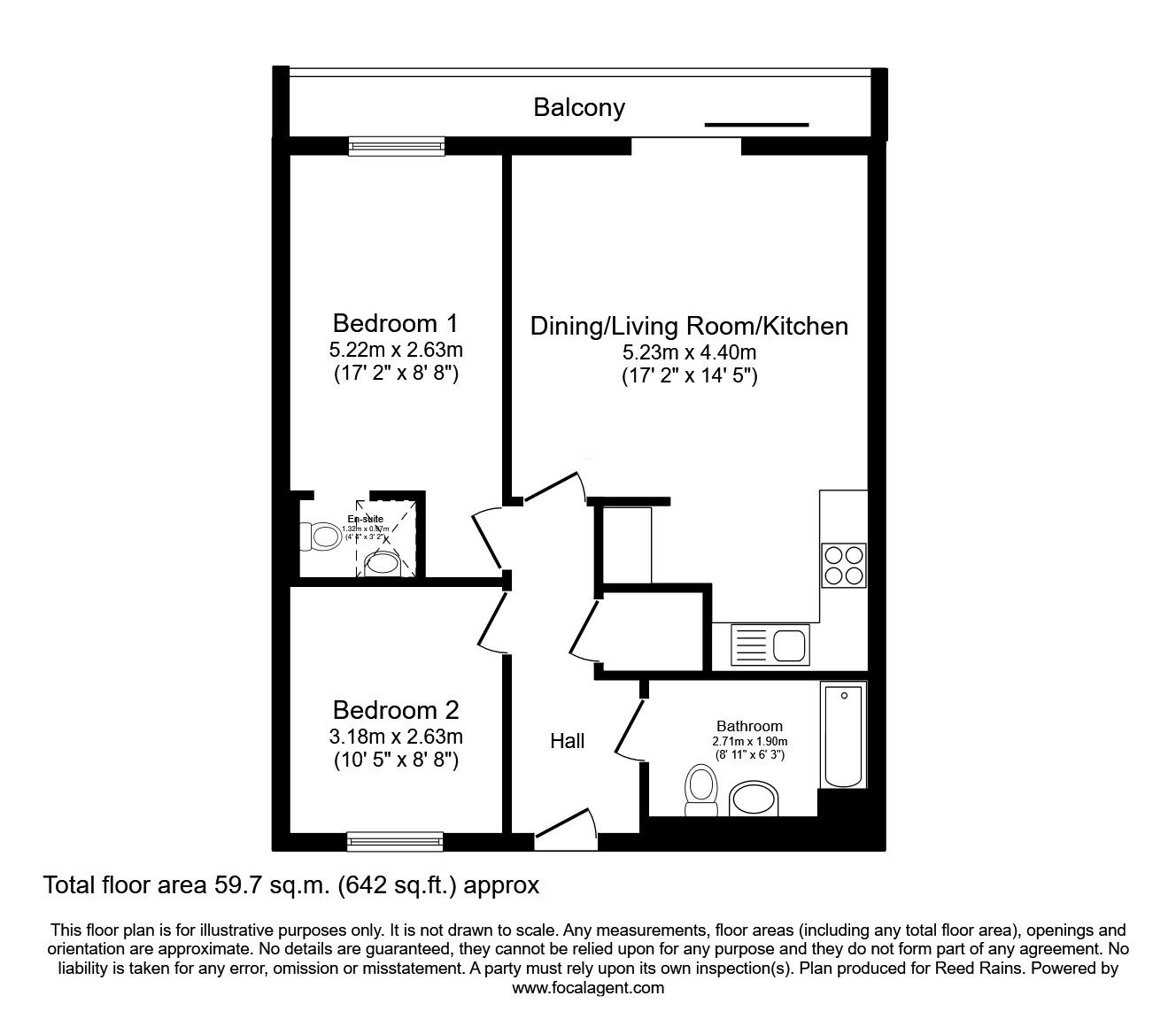Floorplan of 2 bedroom  Flat to rent, Oldham Road, Manchester, Greater Manchester, M4