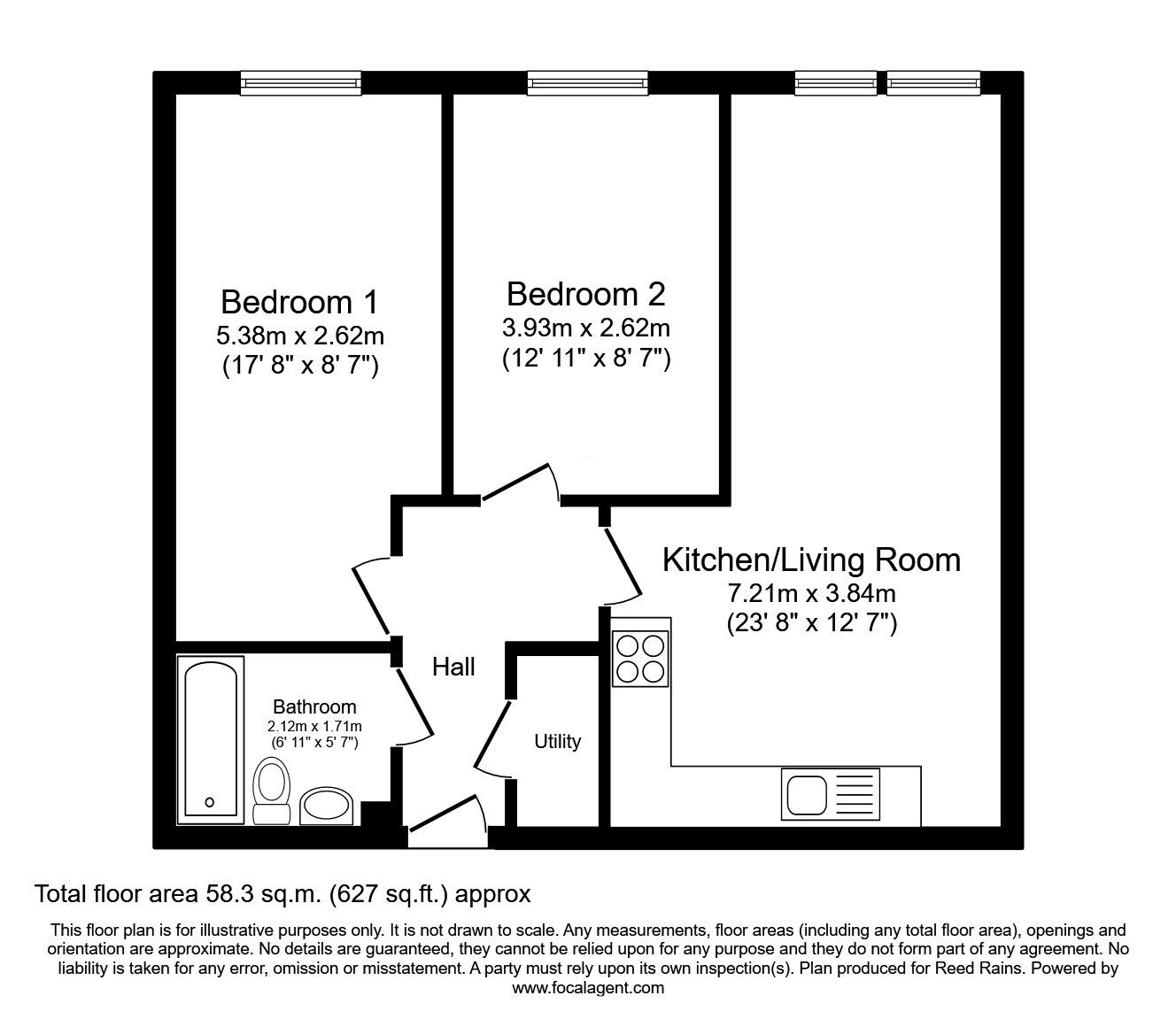 Floorplan of 2 bedroom  Flat to rent, Dean Road, Salford, Greater Manchester, M3