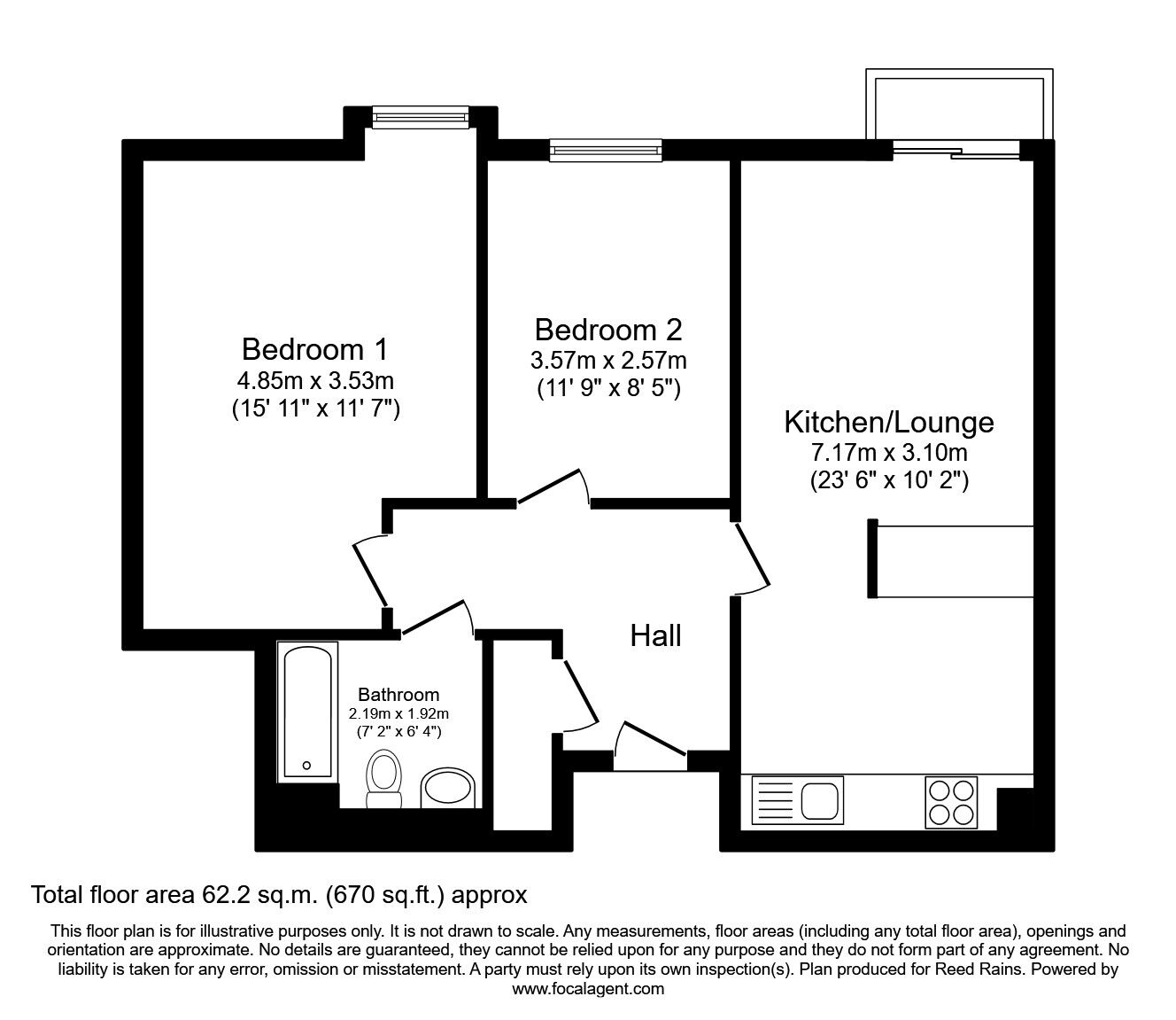 Floorplan of 2 bedroom  Flat to rent, Lower Ormond Street, Manchester, M1