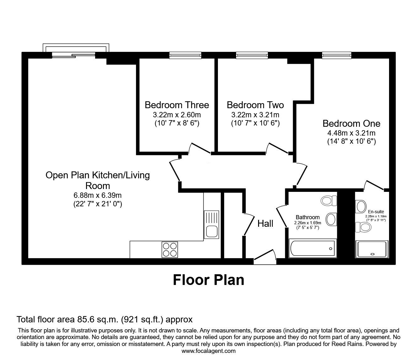Floorplan of 3 bedroom Flat to rent, Cambridge Street, Manchester, Greater Manchester, M1