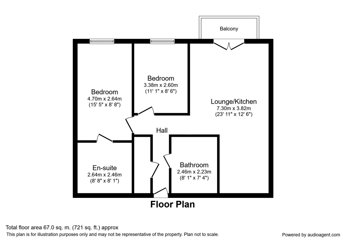 Floorplan of 2 bedroom Flat to rent, New Century Park, Manchester, M4