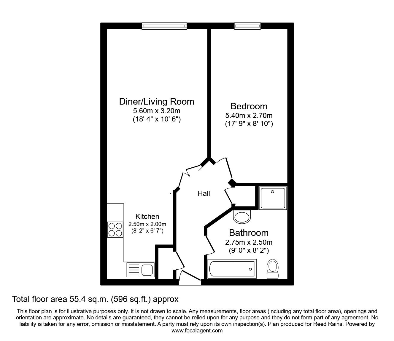 Floorplan of 1 bedroom Flat to rent, Little Peter Street, Manchester, Greater Manchester, M15
