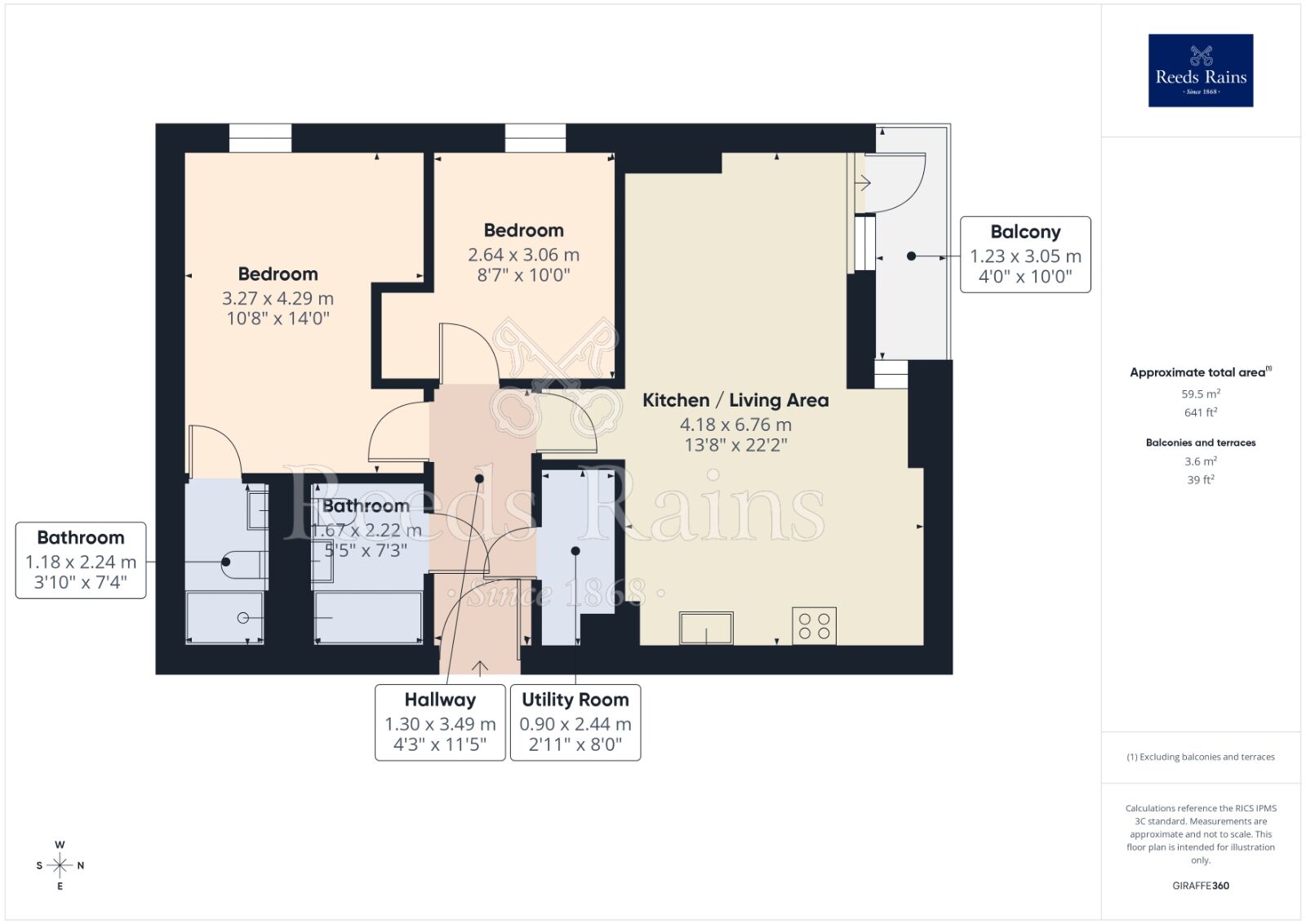 Floorplan of 2 bedroom Flat to rent, Cambridge Street, Manchester, Greater Manchester, M1
