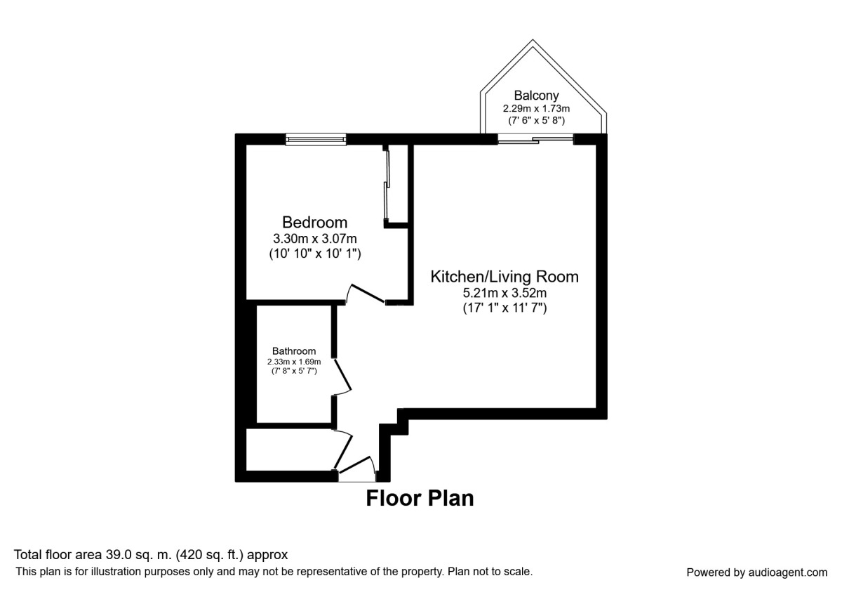 Floorplan of 1 bedroom  Flat to rent, Munday Street, Manchester, M4