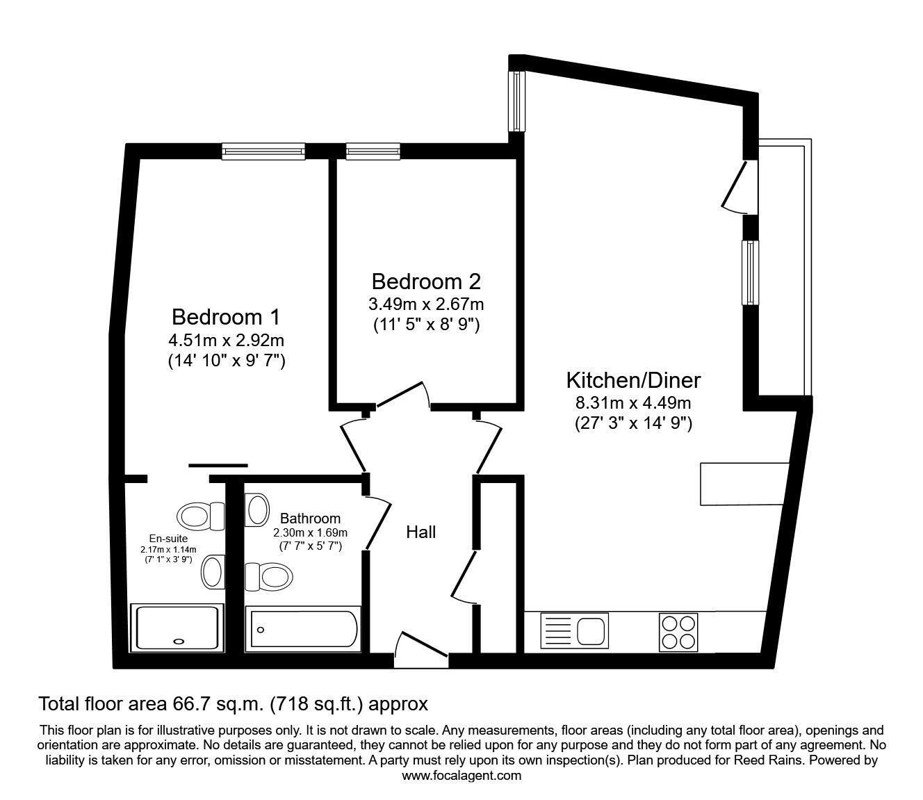 Floorplan of 2 bedroom Flat to rent, High Street, Manchester, M4