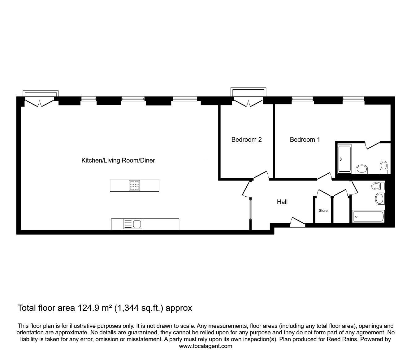 Floorplan of 2 bedroom  Flat for sale, Cambridge Street, Manchester, M1