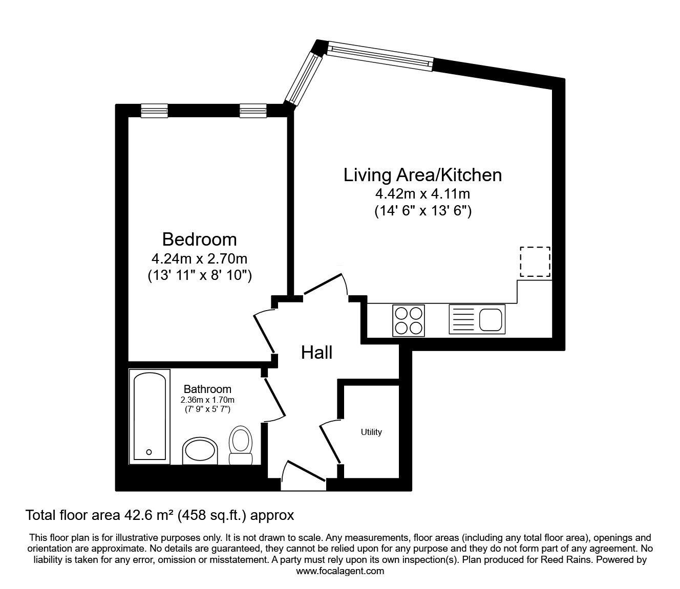Floorplan of 1 bedroom  Flat for sale, Great Ancoats Street, Manchester, M4