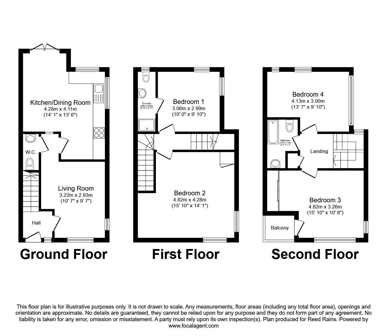 Floorplan of 3 bedroom Semi Detached House to rent, Holly Street, Manchester, M11