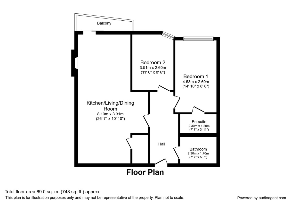 Floorplan of 2 bedroom  Flat to rent, High Street, Manchester, M4