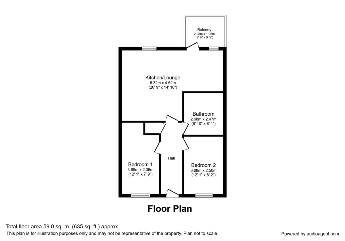 Floorplan of 2 bedroom  Flat to rent, Blantyre Street, Manchester, M15