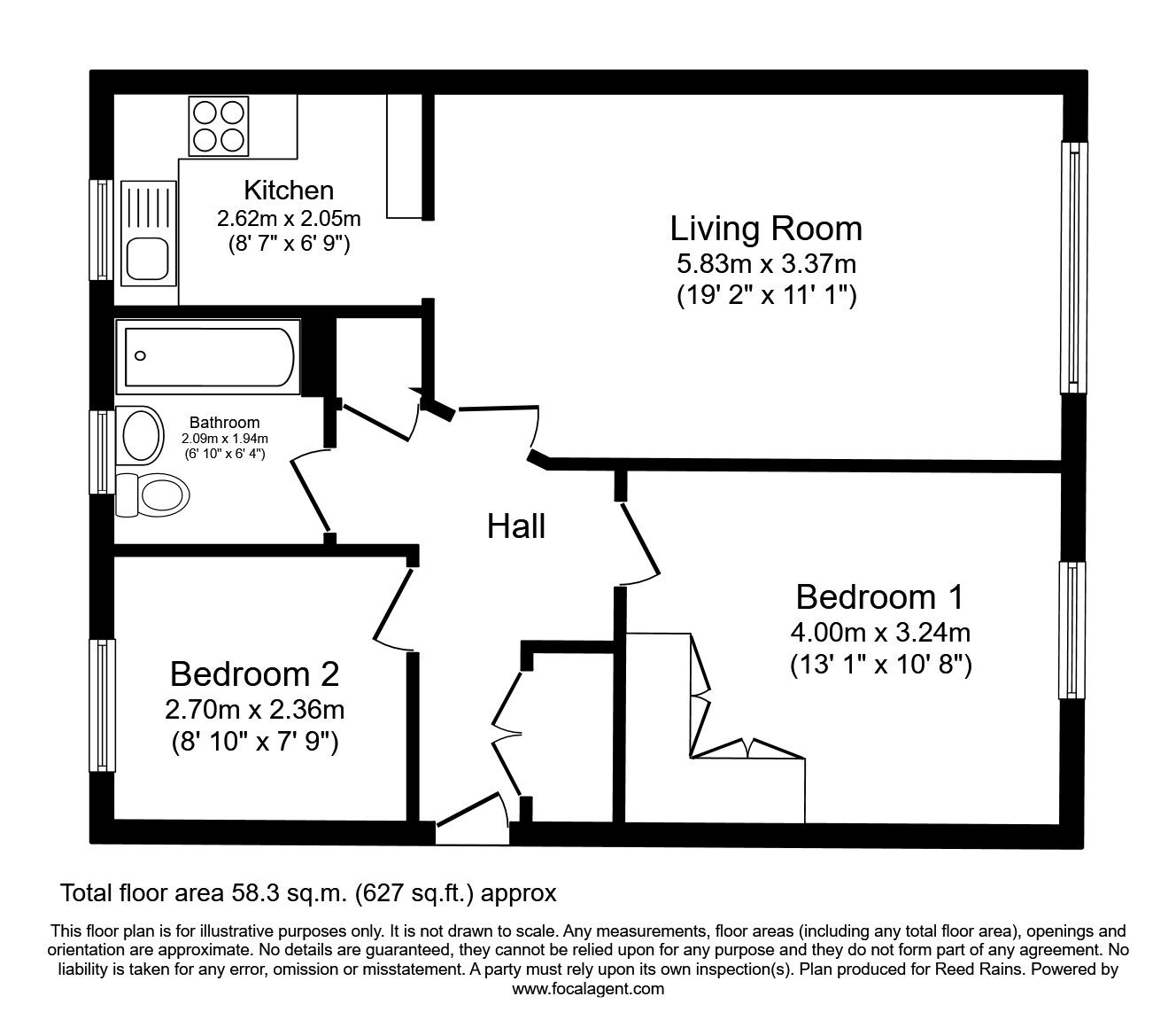 Floorplan of 2 bedroom Flat to rent, Whitworth Street West, Manchester, Greater Manchester, M1