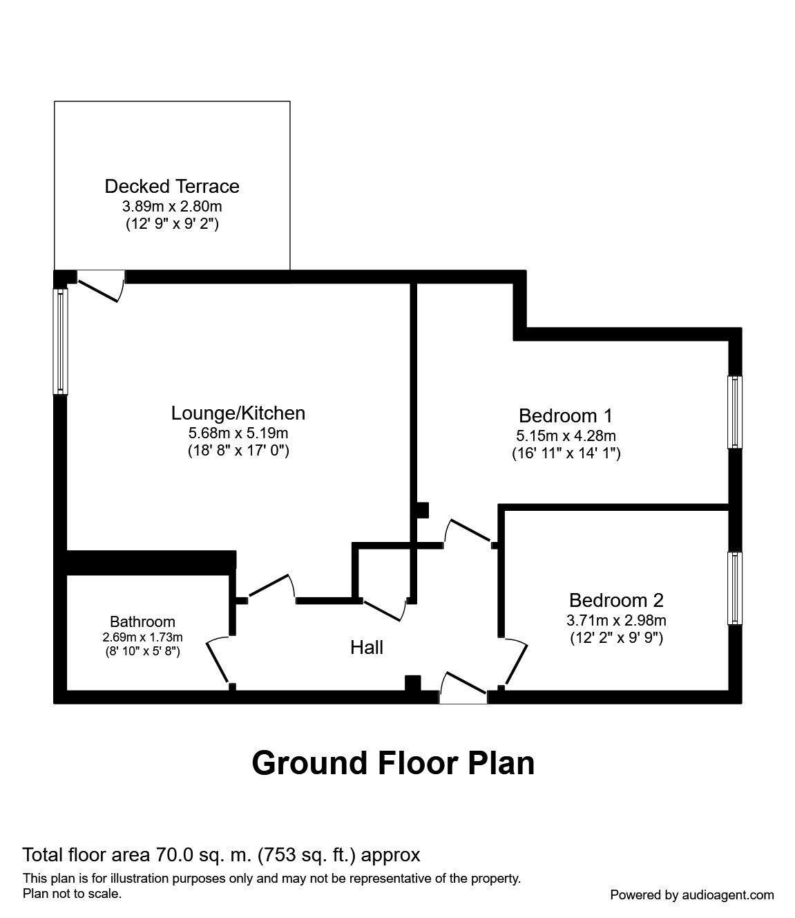 Floorplan of 2 bedroom  Flat to rent, City Road East, Manchester, M15