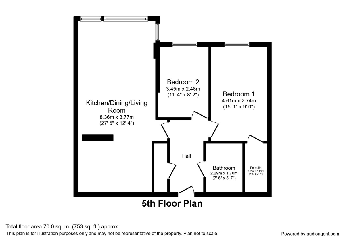 Floorplan of 2 bedroom  Flat to rent, Potato Wharf, Manchester, M3