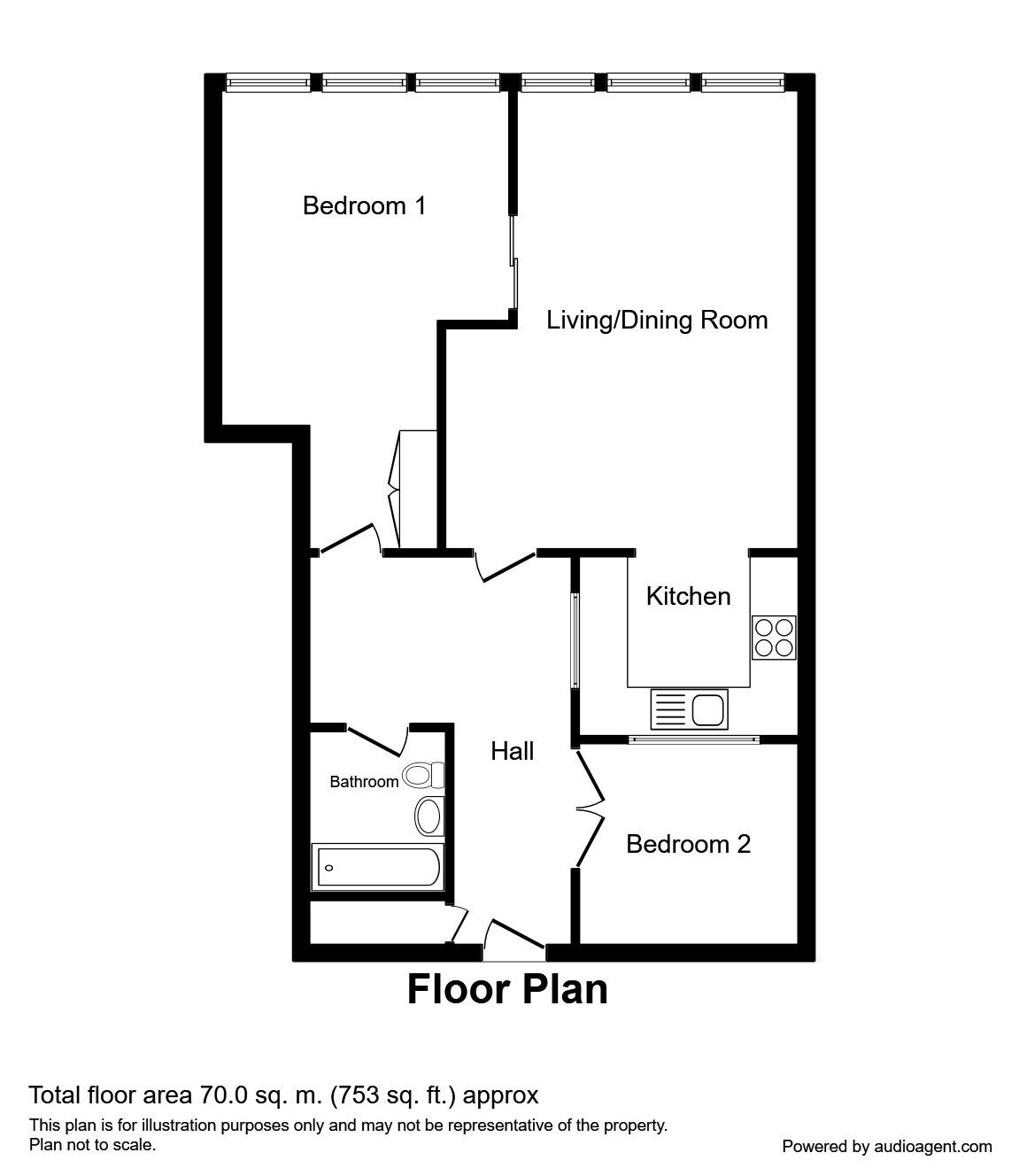 Floorplan of 2 bedroom  Flat to rent, Church Street, Manchester, Greater Manchester, M4