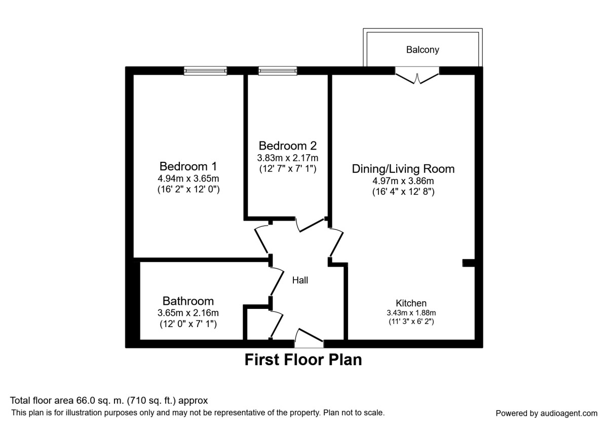 Floorplan of 2 bedroom  Flat to rent, City Road East, Manchester, M15