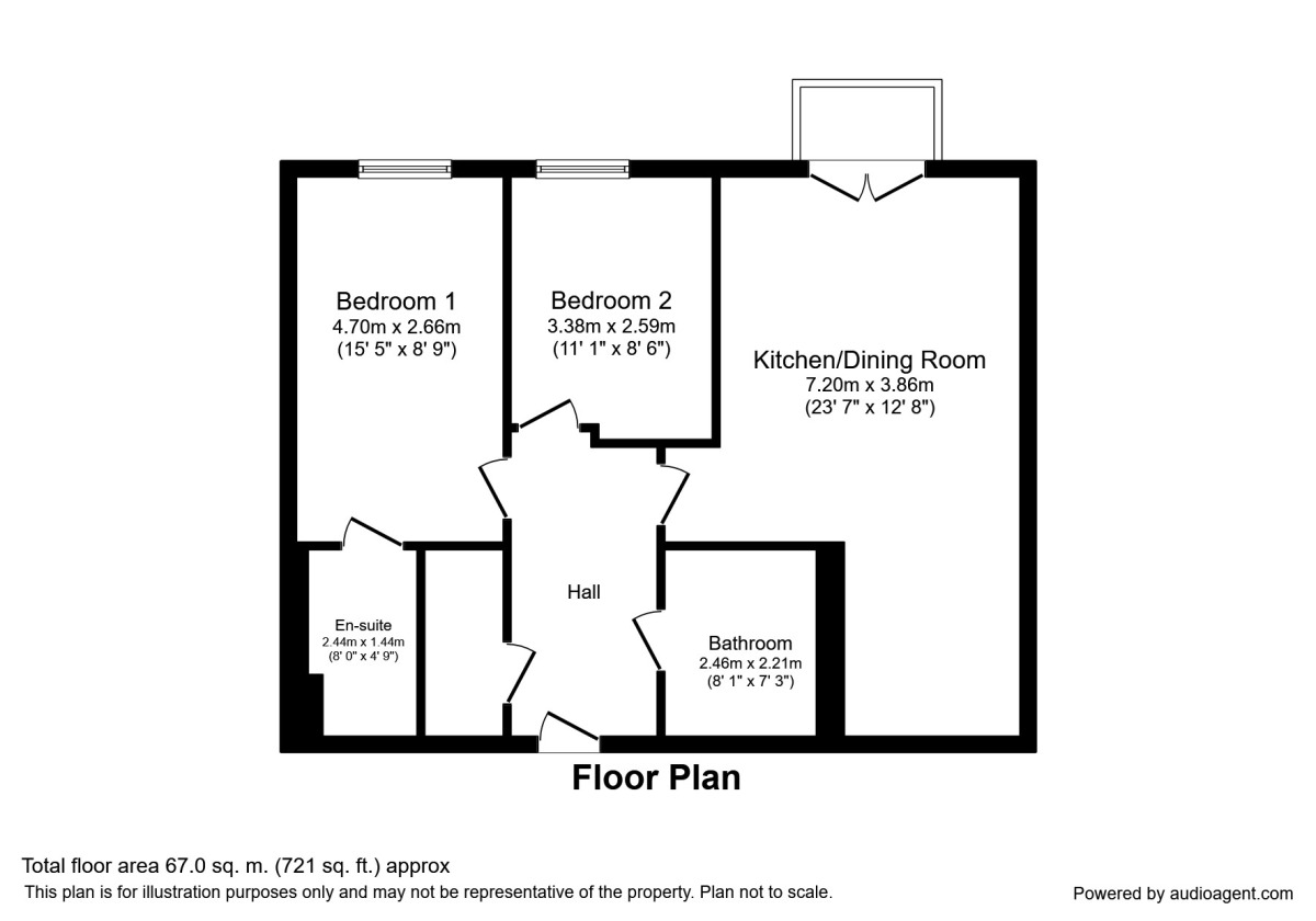 Floorplan of 2 bedroom Flat to rent, New Century Park, Manchester, M4