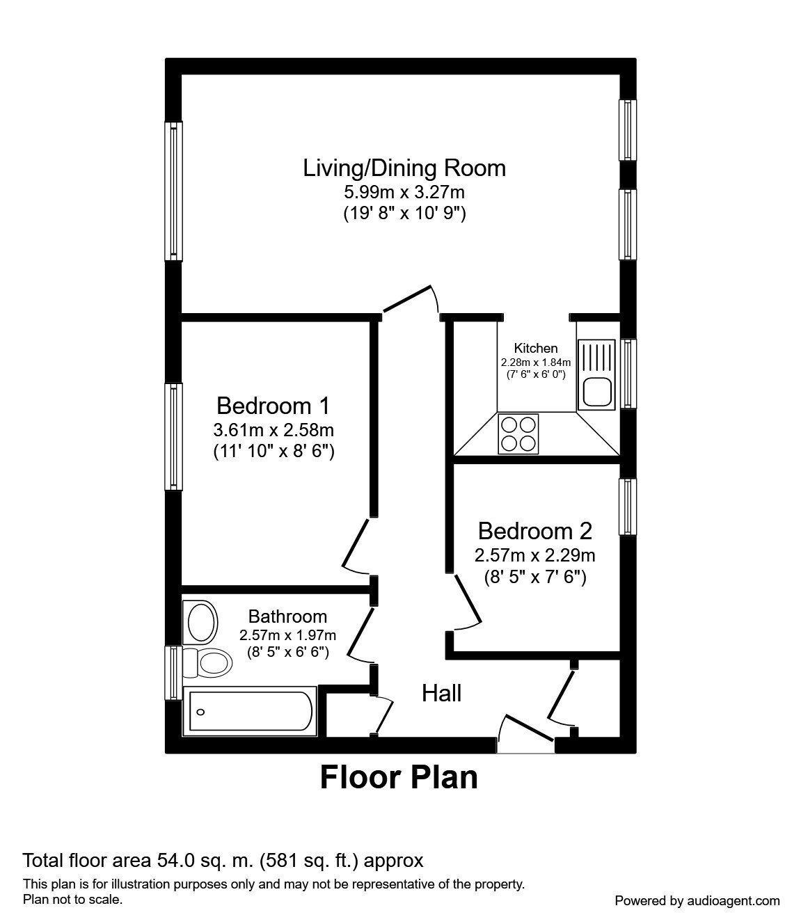 Floorplan of 2 bedroom  Flat to rent, Stretford Road, Manchester, M15