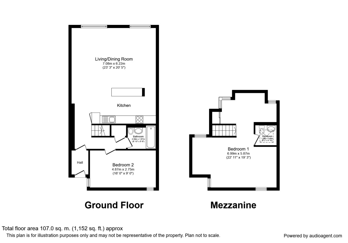 Floorplan of 2 bedroom Flat to rent, Hulme Hall Road, Manchester, Greater Manchester, M15