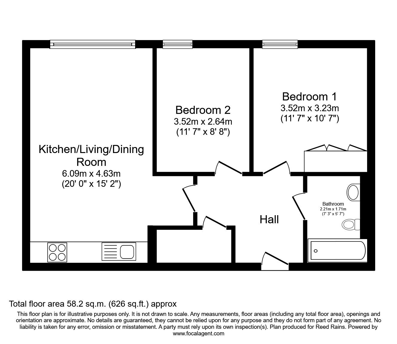 Floorplan of 2 bedroom  Flat to rent, Water Street, Manchester, Greater Manchester, M3