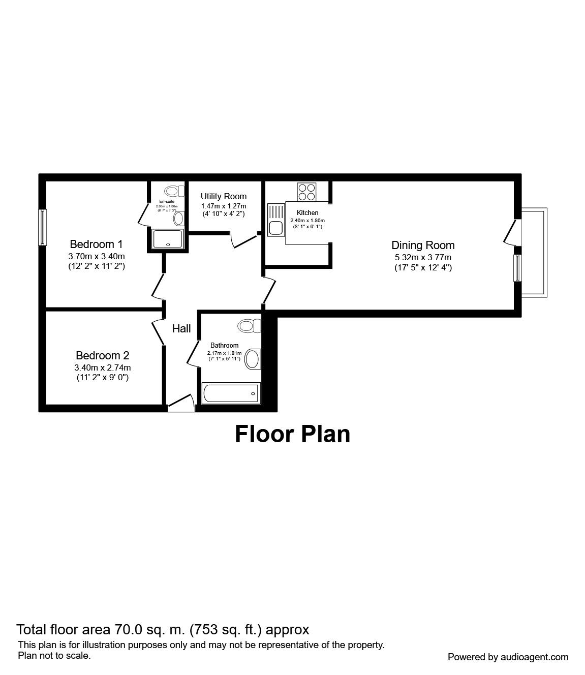 Floorplan of 2 bedroom Flat to rent, Whitworth Street West, Manchester, Greater Manchester, M1