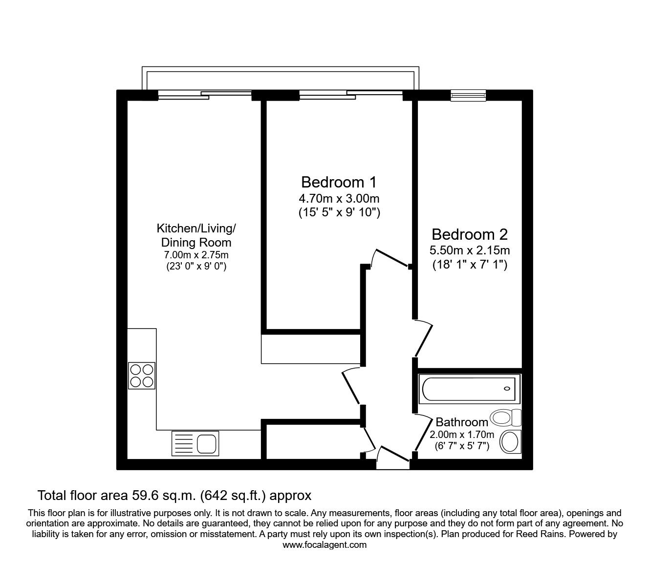 Floorplan of 2 bedroom  Flat to rent, Blantyre Street, Manchester, Greater Manchester, M15