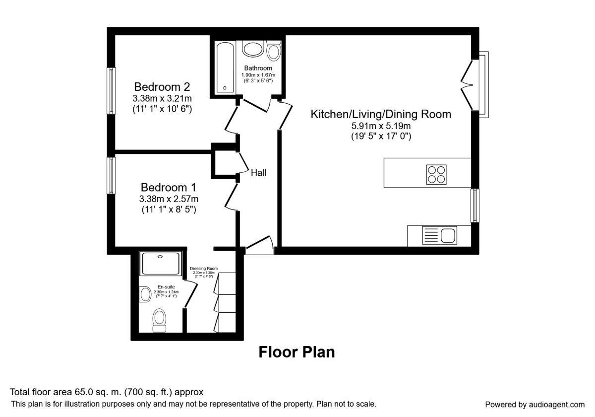 Floorplan of 2 bedroom  Flat to rent, Stretford Road, Manchester, Greater Manchester, M15