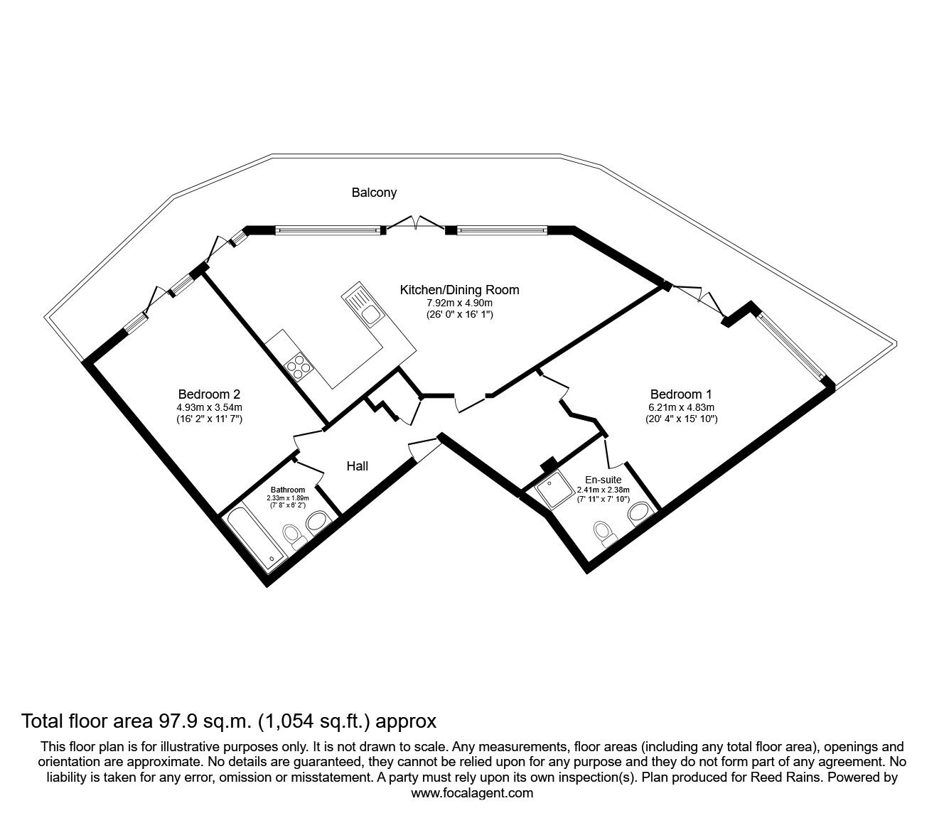 Floorplan of 2 bedroom Flat to rent, City Road East, Manchester, M15