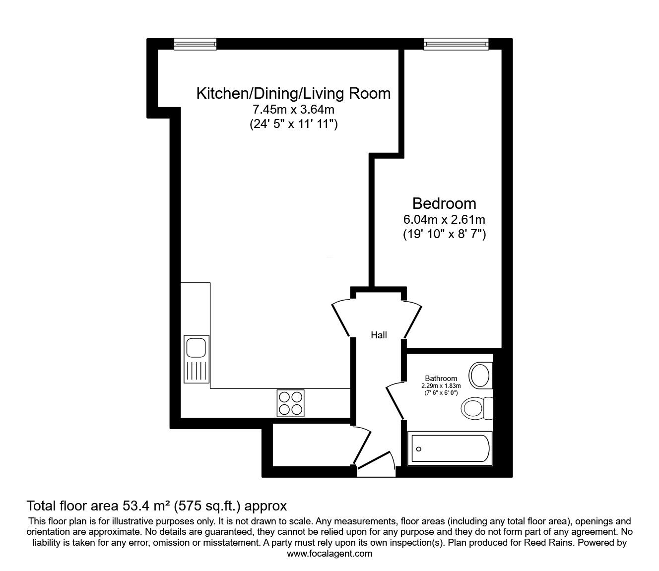 Floorplan of 1 bedroom Flat to rent, Blantyre Street, Manchester, Greater Manchester, M15