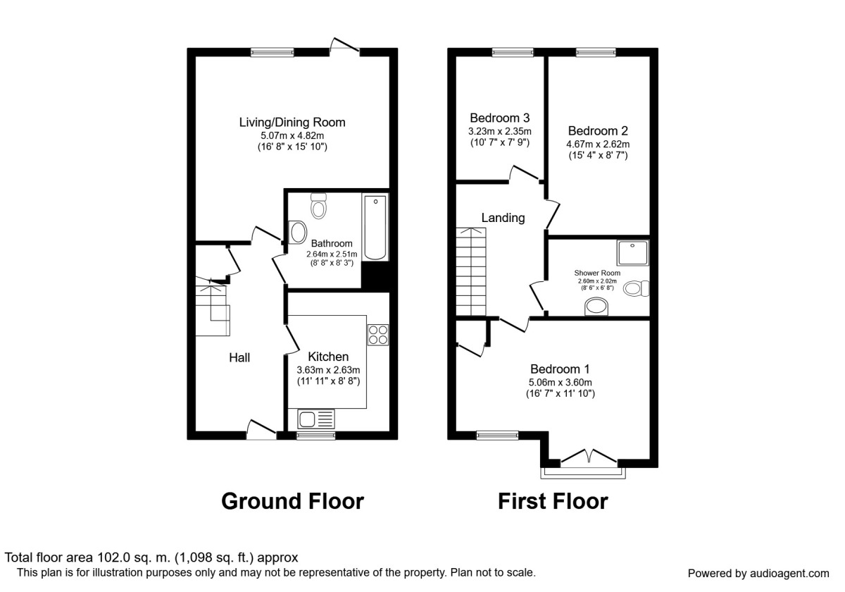 Floorplan of 3 bedroom Mid Terrace House for sale, Silverlace Avenue, Manchester, M11