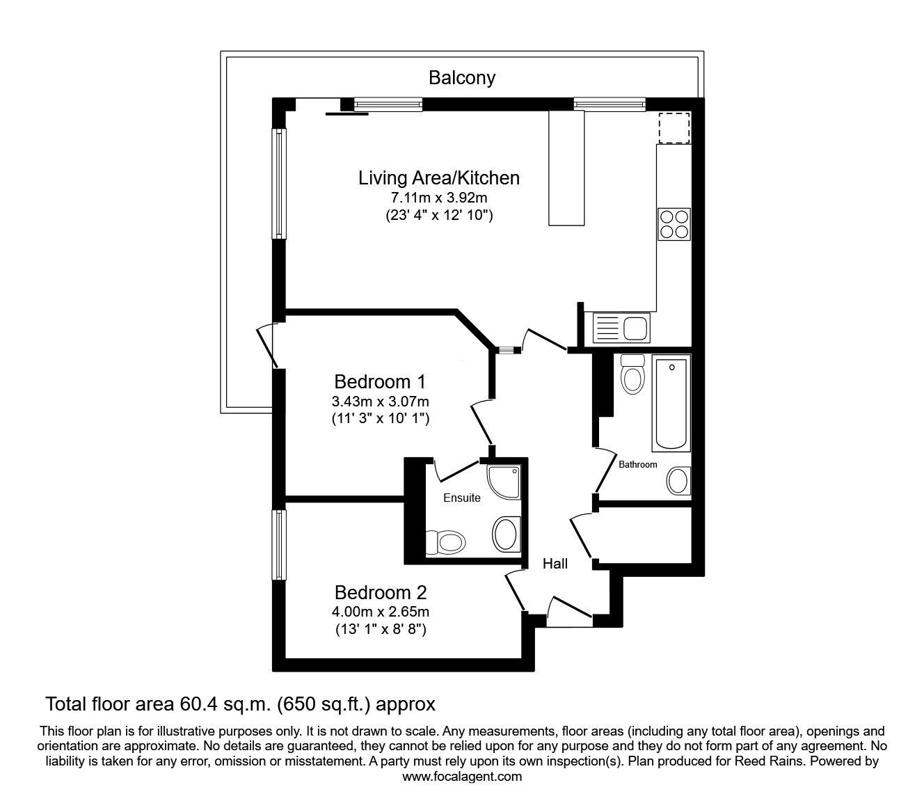 Floorplan of 2 bedroom  Flat for sale, Naples Street, Manchester, M4