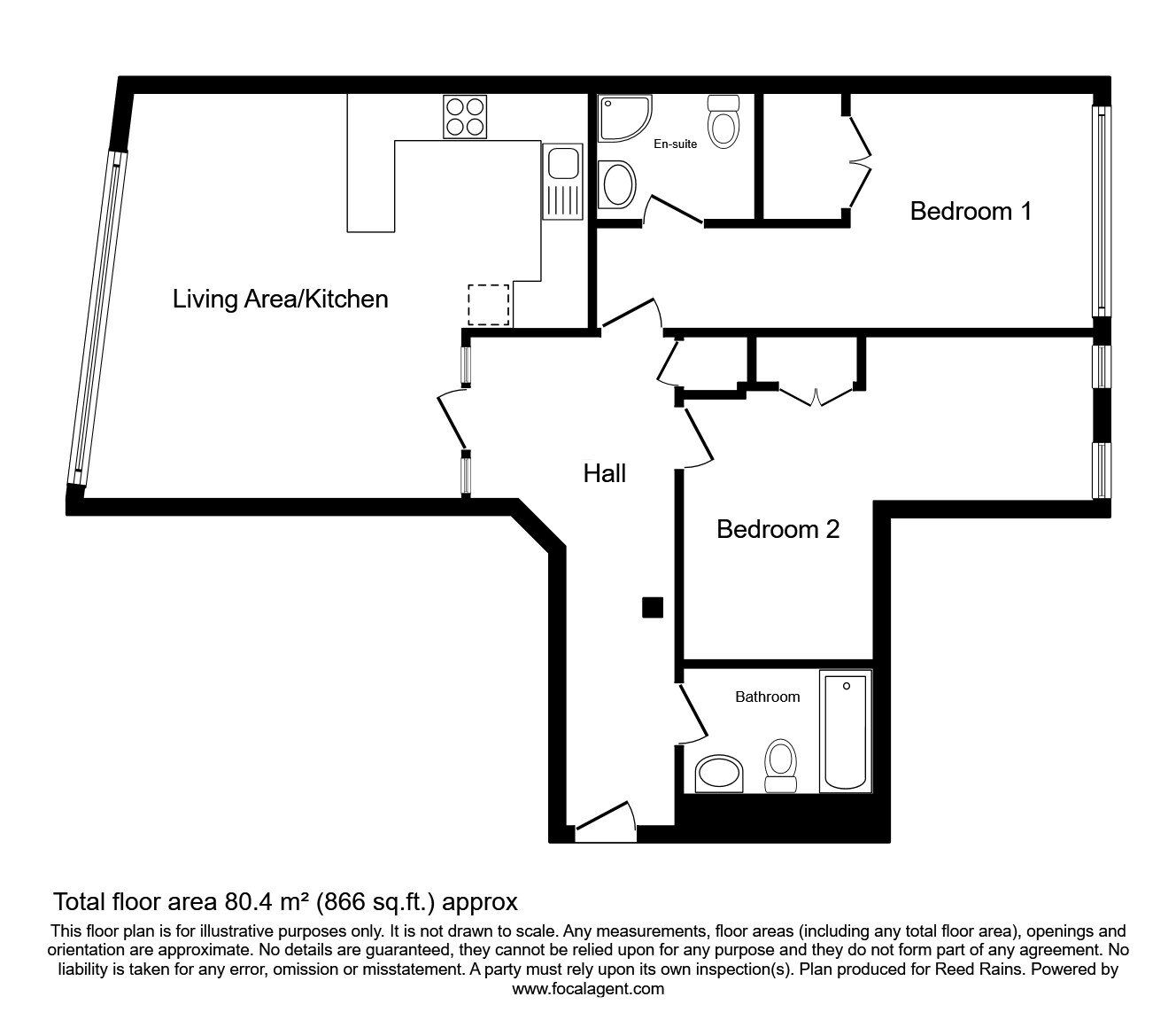 Floorplan of 2 bedroom  Flat for sale, Portland House, 103A Portland Street, Manchester, M1