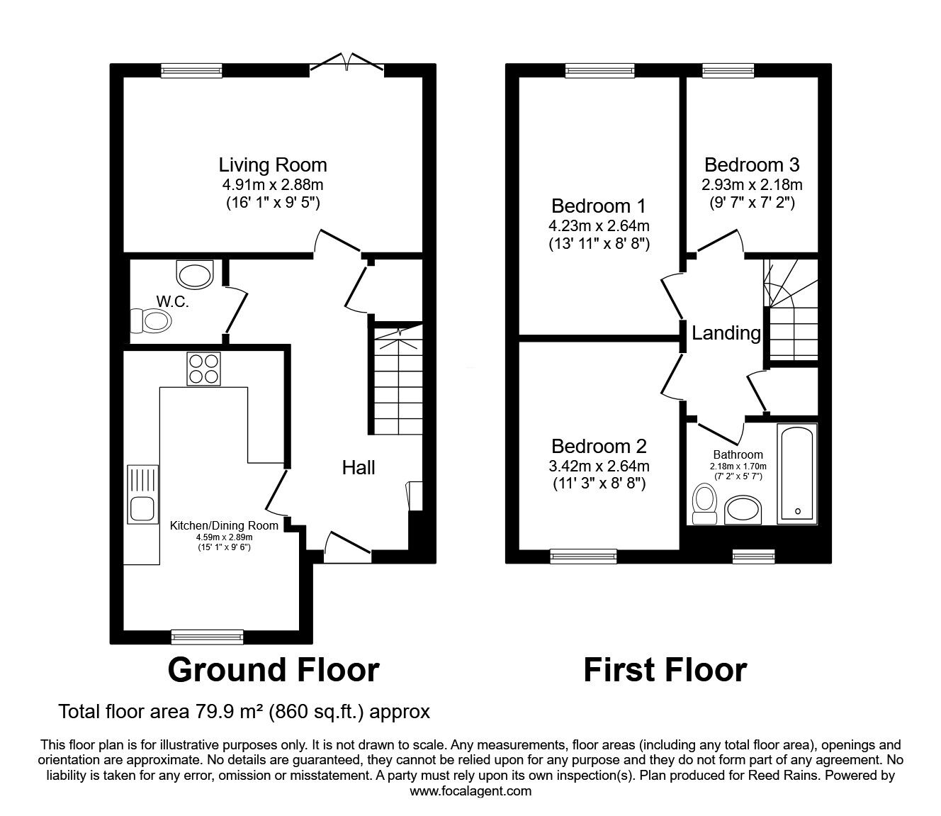 Floorplan of 3 bedroom Semi Detached House to rent, Landos Road, Manchester, M40