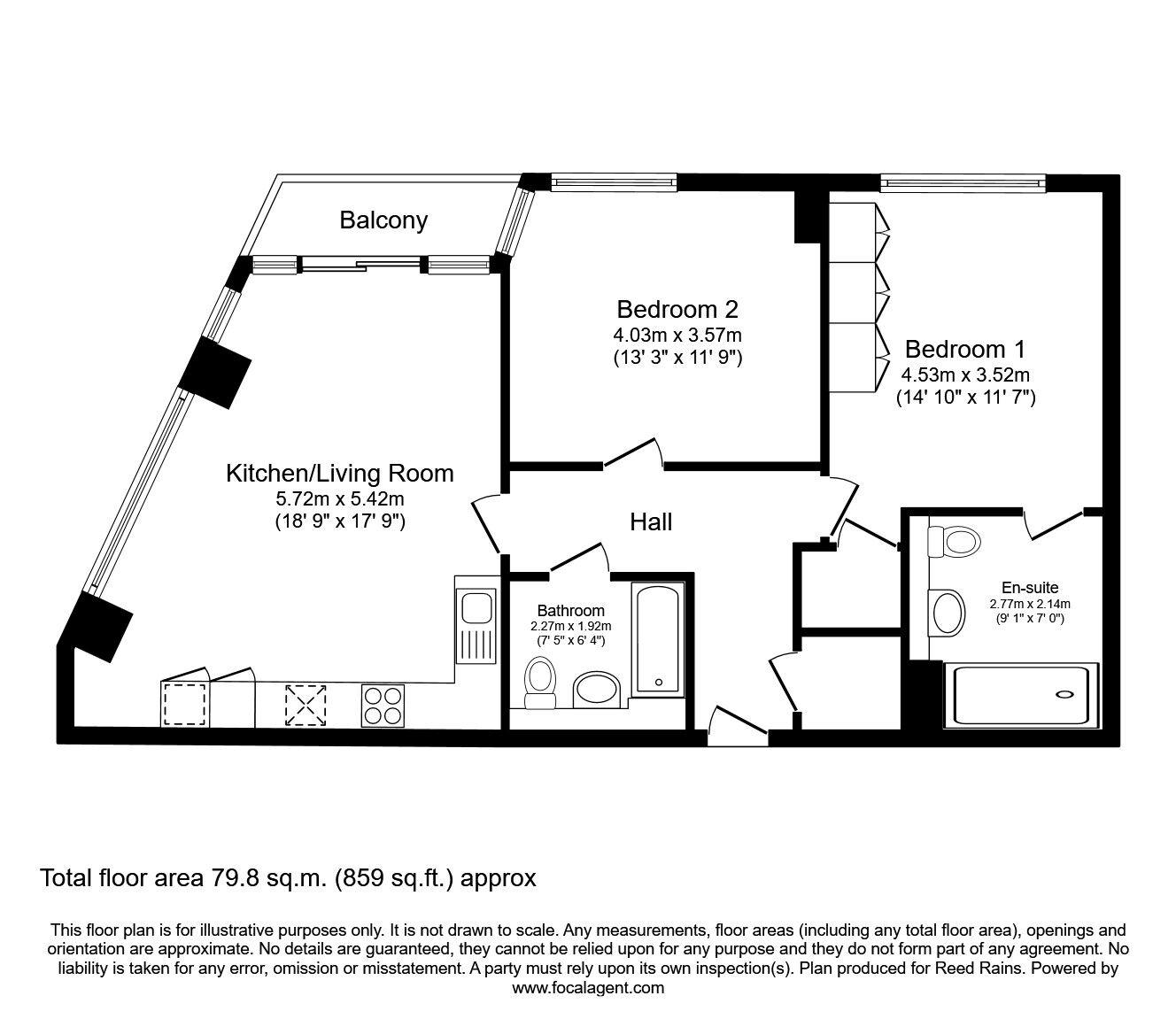 Floorplan of 2 bedroom  Flat to rent, Watson Street, Manchester, M3