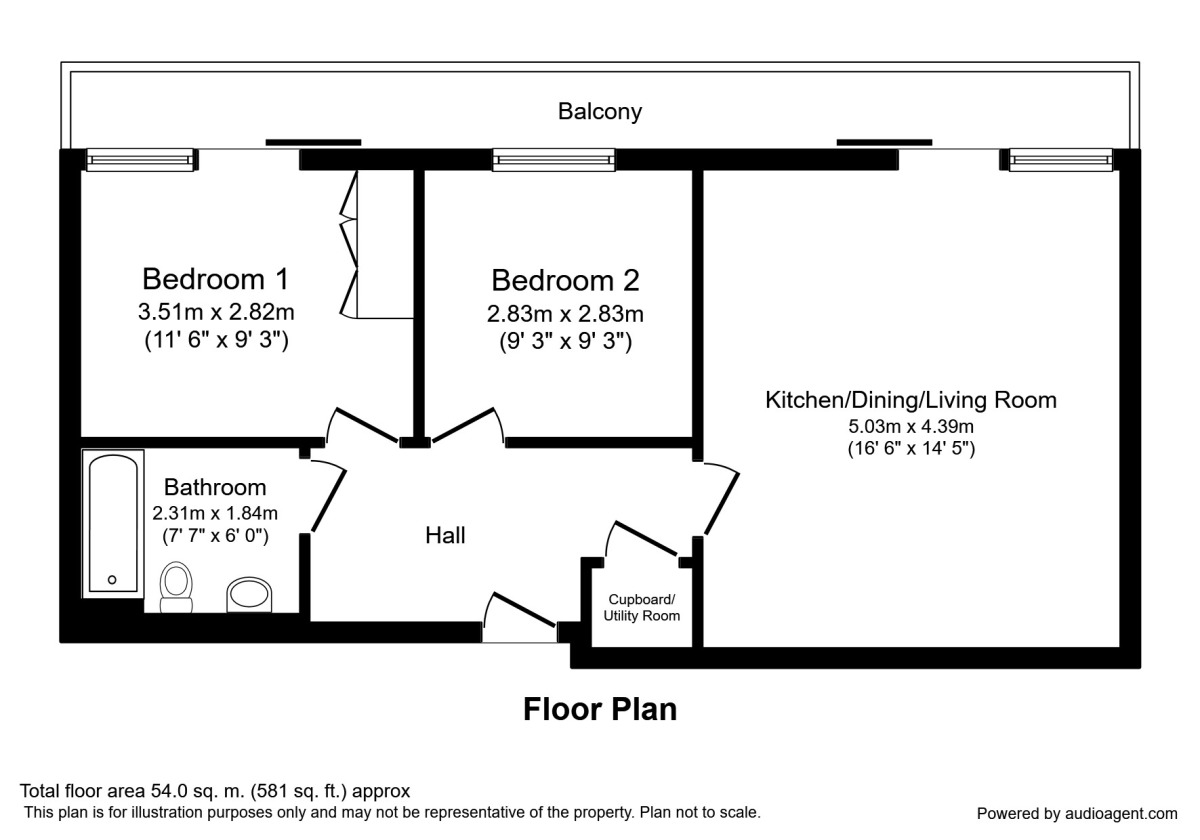 Floorplan of 2 bedroom Flat to rent, Water Street, Manchester, M3