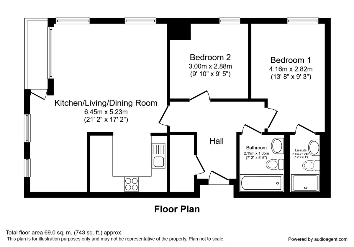 Floorplan of 2 bedroom  Flat to rent, Lower Ormond Street, Manchester, M1
