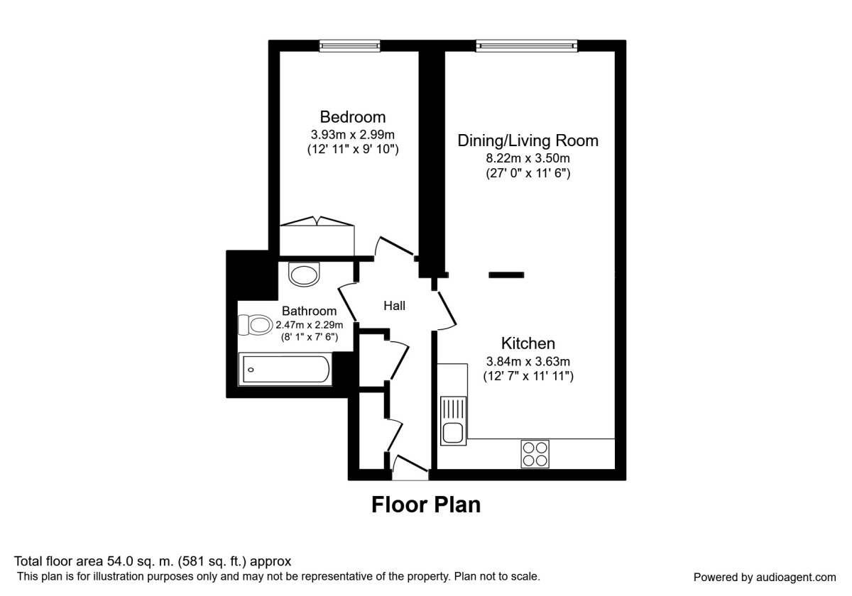 Floorplan of 1 bedroom Flat to rent, Whitworth Street, Manchester, M1