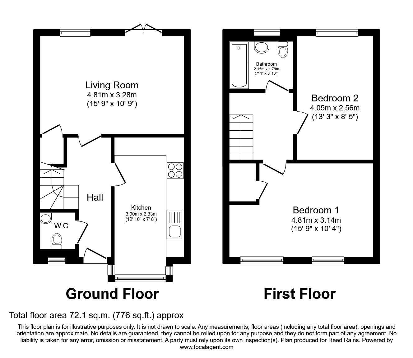 Floorplan of 2 bedroom Mid Terrace House to rent, Aldridge Road, Manchester, M11