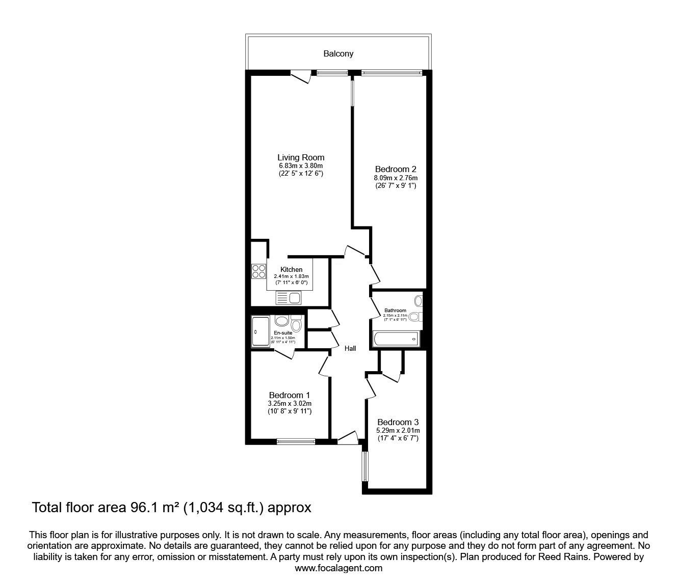 Floorplan of 3 bedroom  Flat to rent, Whitworth Street West, Manchester, Greater Manchester, M1