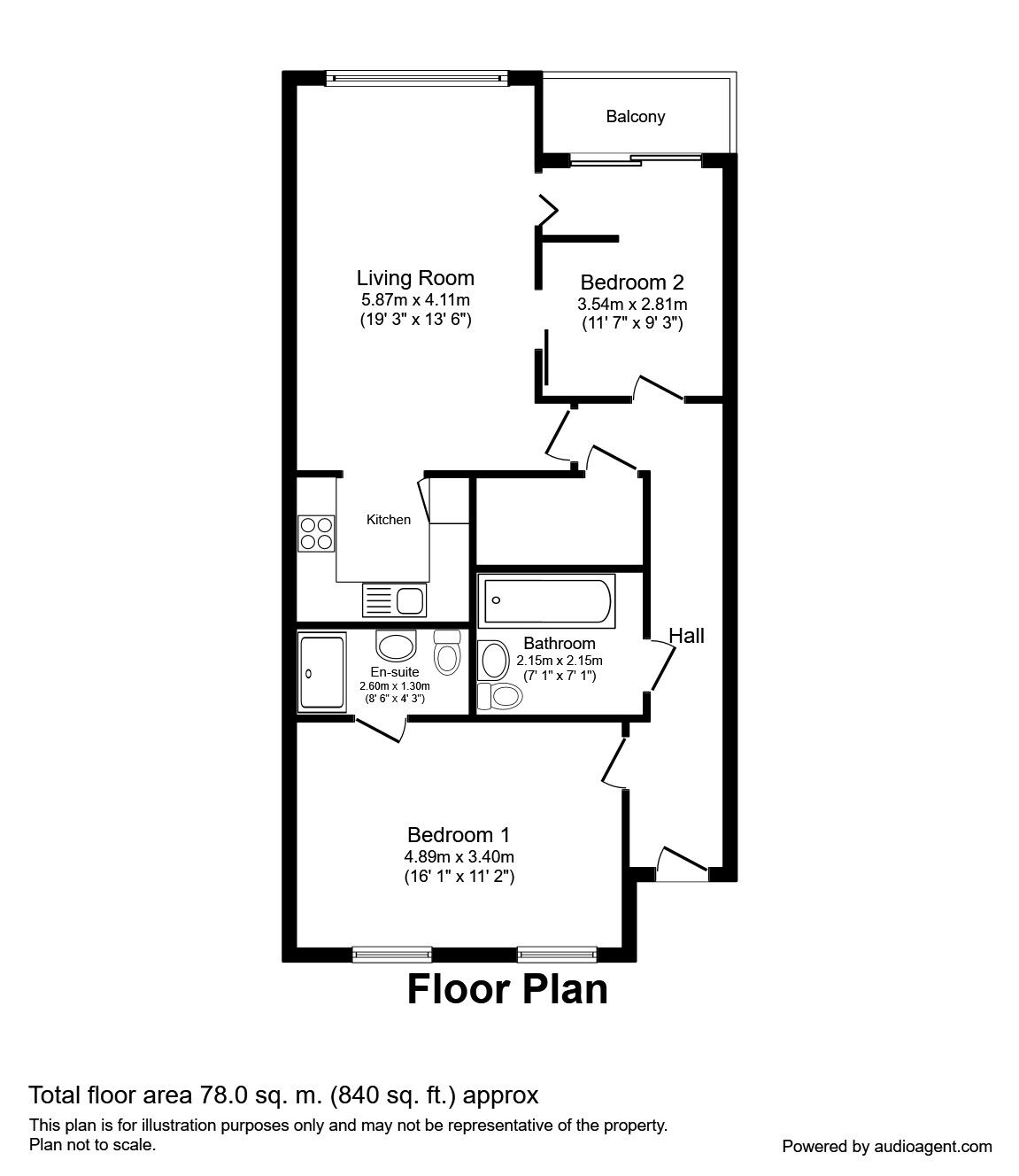 Floorplan of 2 bedroom Flat to rent, Whitworth Street West, Manchester, Greater Manchester, M1