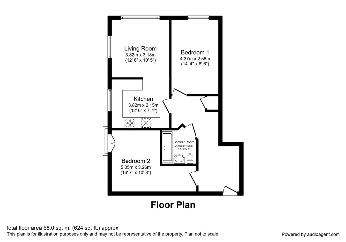 Floorplan of 2 bedroom  Flat to rent, Ducie Street, Manchester, M1