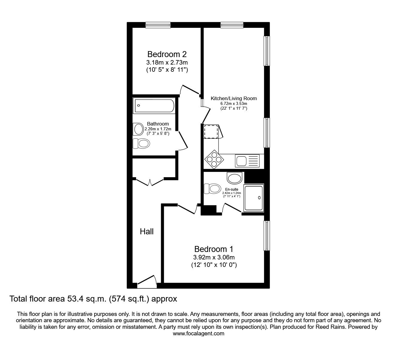 Floorplan of 2 bedroom  Flat to rent, Naples Street, Manchester, Greater Manchester, M4