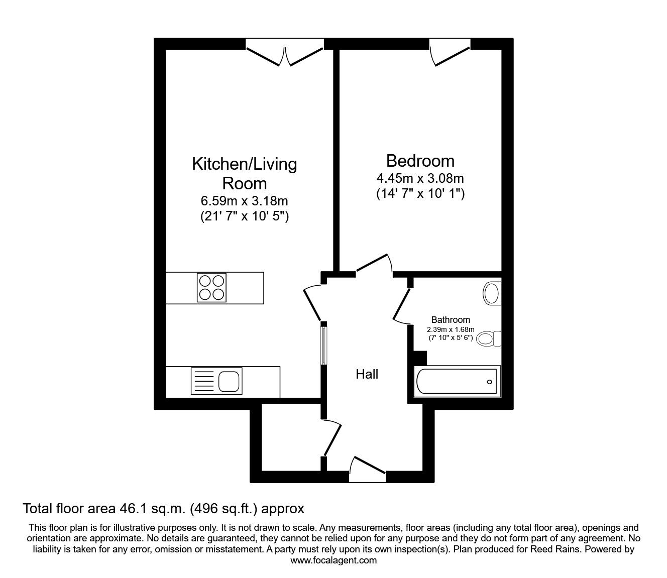 Floorplan of 1 bedroom  Flat to rent, Brewer Street, Manchester, M1