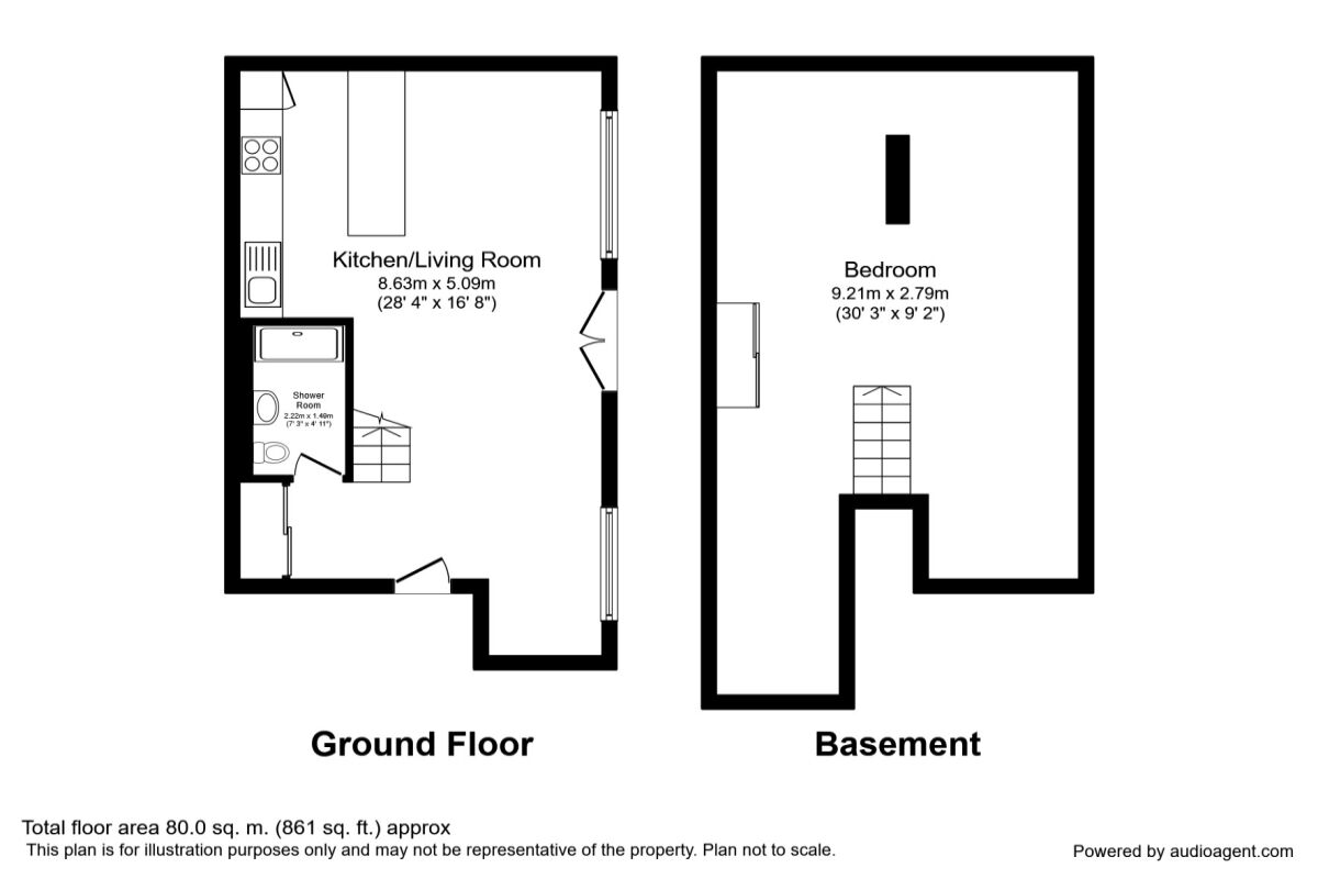 Floorplan of 1 bedroom Flat to rent, Hulme Hall Road, Manchester, Greater Manchester, M15