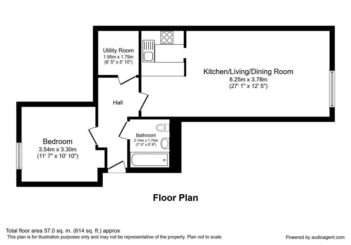 Floorplan of 1 bedroom  Flat to rent, Whitworth Street West, Manchester, Greater Manchester, M1