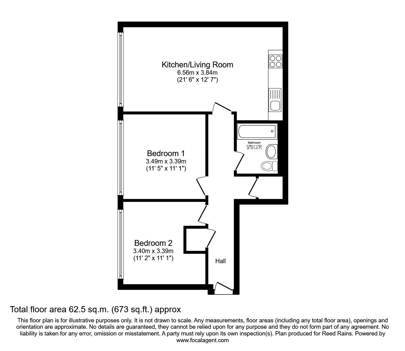 Floorplan of 2 bedroom  Flat to rent, Hilton Street, Manchester, M1