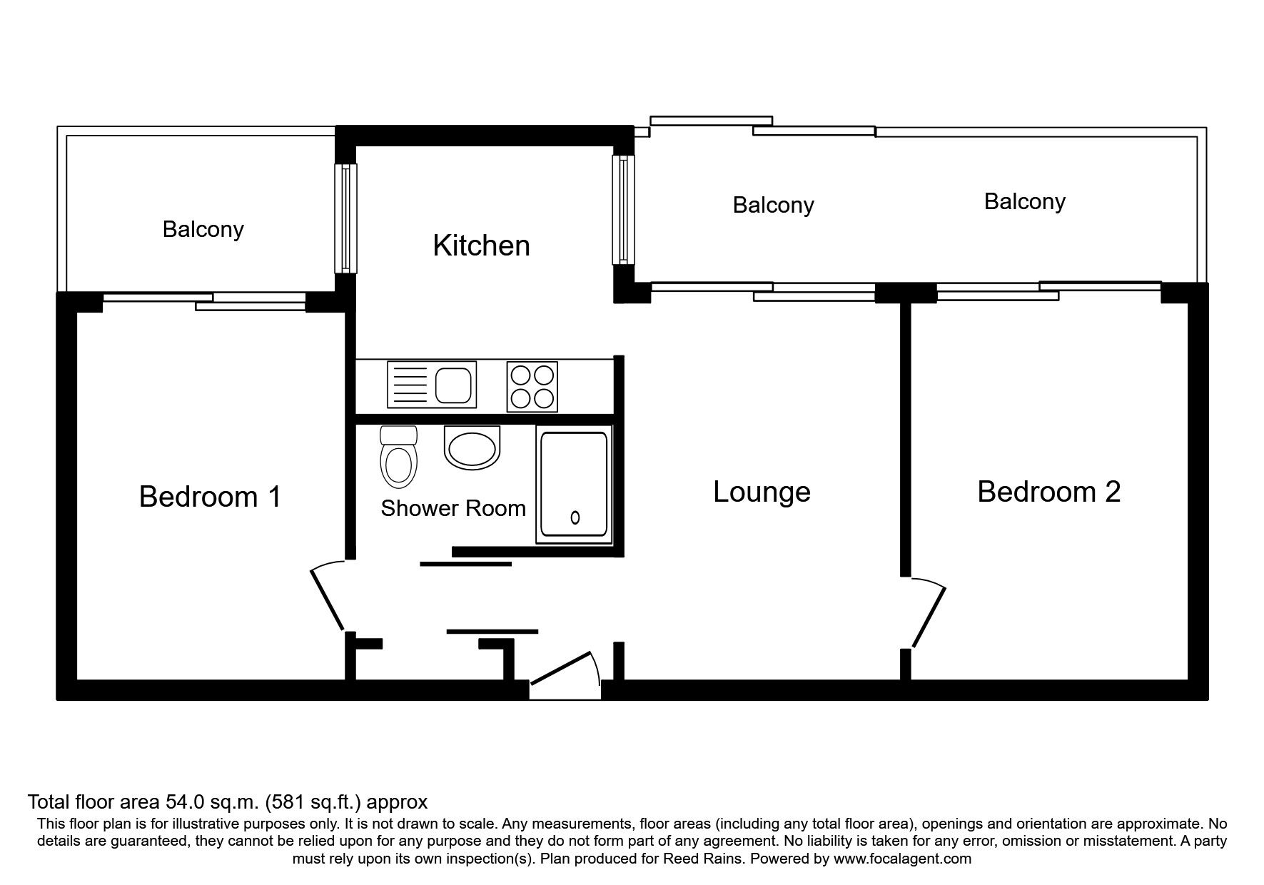 Floorplan of 2 bedroom  Flat to rent, Ellesmere Street, Manchester, Greater Manchester, M15